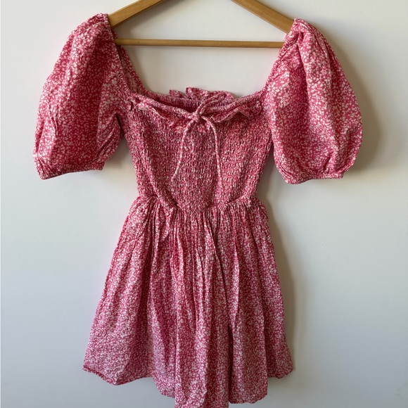 Abercrombie & Fitch Puff Sleeve Smocked Bodice Dress - Picture 2 of 7